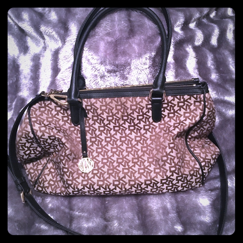 DKNY Donna Karan Chino Ink Logo Satchel